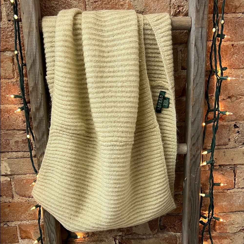 Lauren Ralph Lauren Cream Knit Infinity Scarf